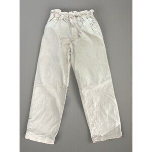 MOTHER The Yoyo Ruffle Greaser Ankle Jeans Paperbag Waist Sesame Color Size 31